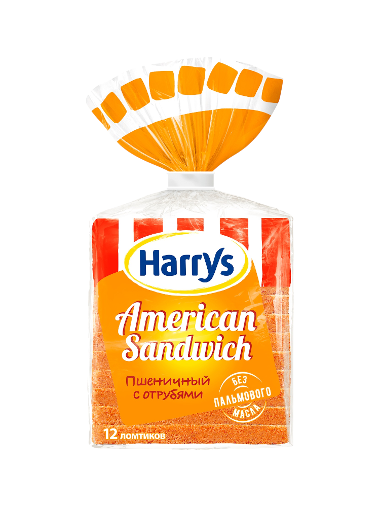 ХЛЕБ СЭНДВИЧНЫЙ HARRY'S ПШЕНИЧНЫЙ С ОТРУБЯМИ 